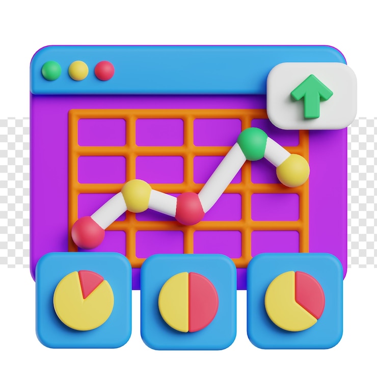 PSD data analysis graph 3d illustration