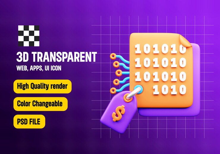 PSD data and cloud server 3d icon