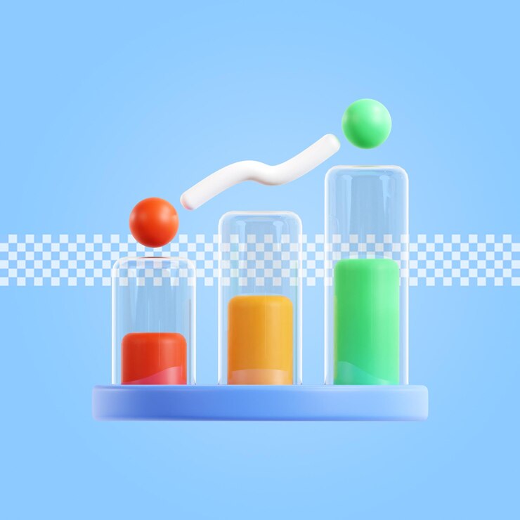 PSD data chart icon 3d render illustration isolated premium psd