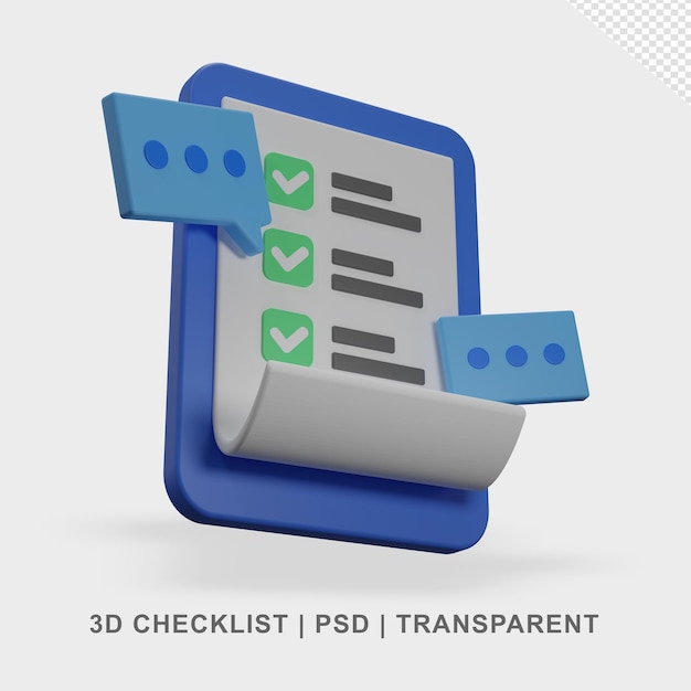Data Checklist Analysis 3d Transparent