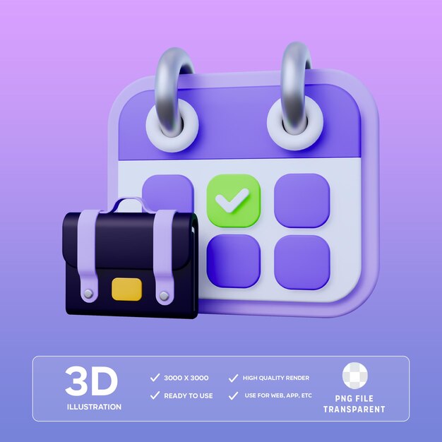 Data da entrevista Ilustração de ícone 3D