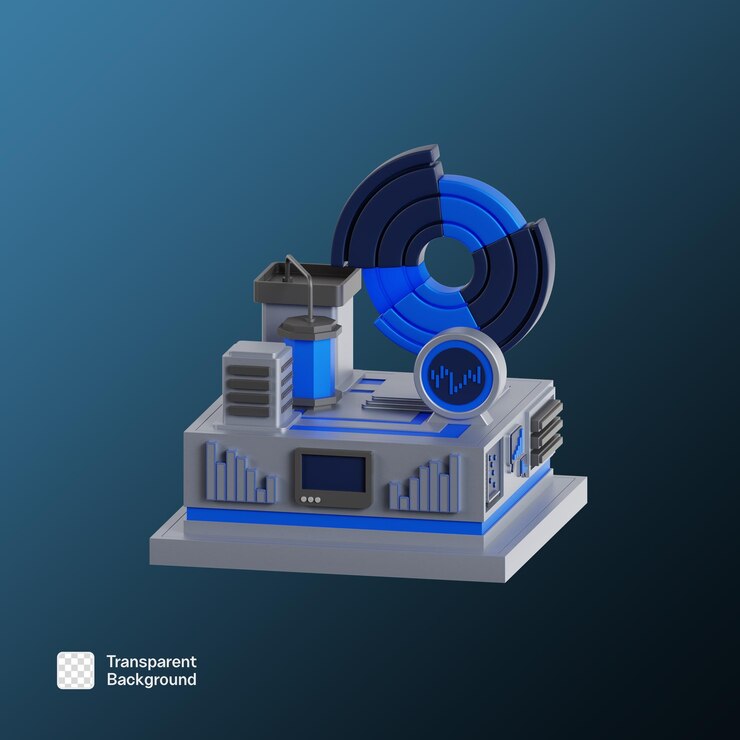 PSD data graph 3d icon illustration png template