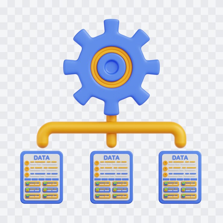 PSD data integration 3d illustration