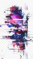 PSD databending glitch avec des images corrompues des formes abstraites et des effets de texture fx film bg collage art