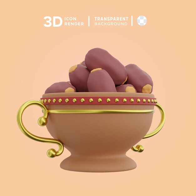 PSD datas psd na tigela ilustração 3d