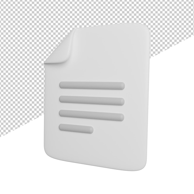 Datei Dokument Archiv Seitenansicht 3D-Rendering Symbol Illustration auf transparentem Hintergrund