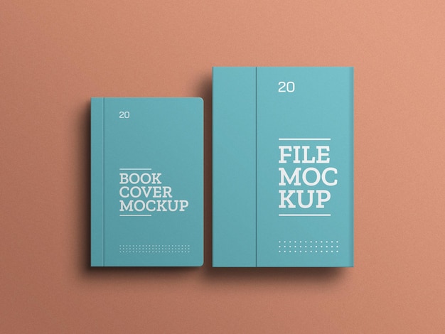 Datei mit Buch-Briefpapier-Set-Mockup