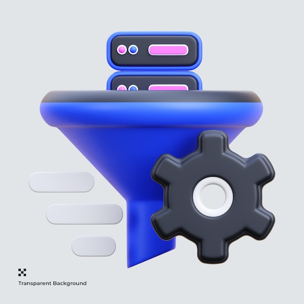Datenfilter 3D-Symbol