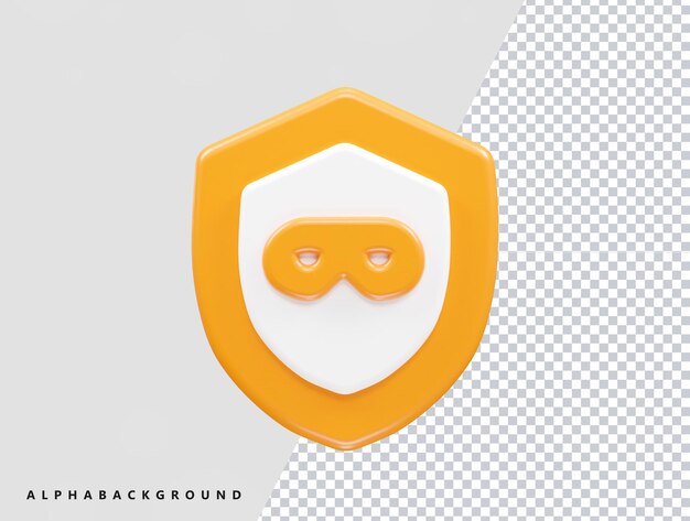 Datenschutz-Sicherheits-Symbol 3D-Rendering-Illustration