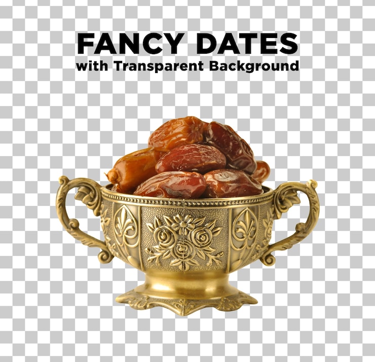 PSD dates khajoor ramadan essen in einer schicken schüssel mit durchsichtigem hintergrund psd