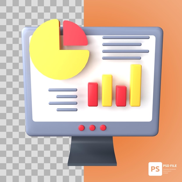 PSD datos en activos de diseño de ilustración 3d para seo empresarial y otros