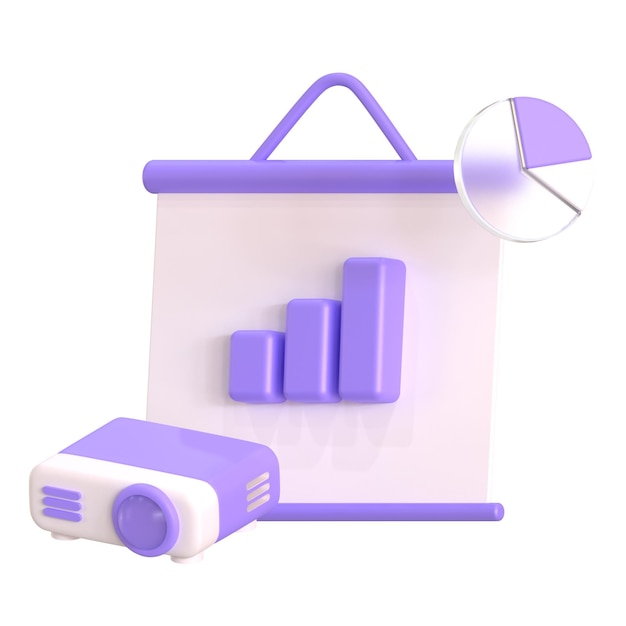 Datos de presentación Objeto 3D de inicio de negocio