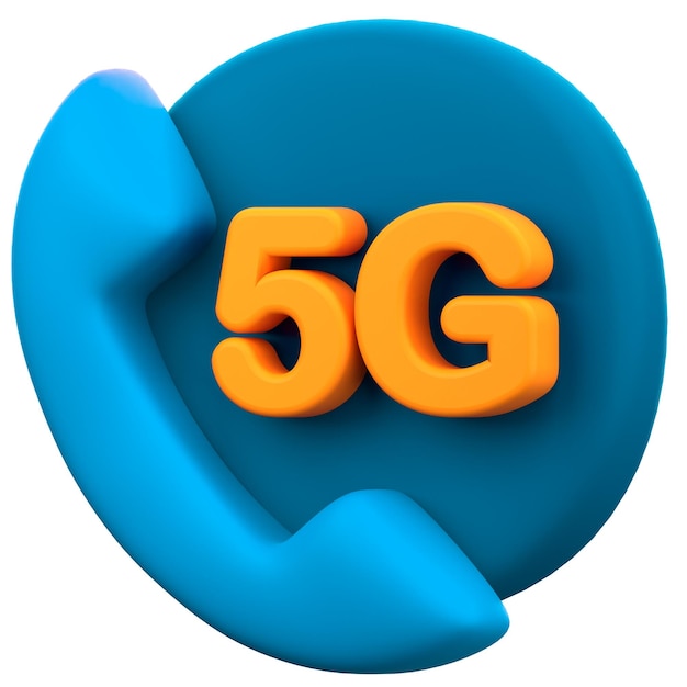 Datos telefónicos de la red 5g icono 3d