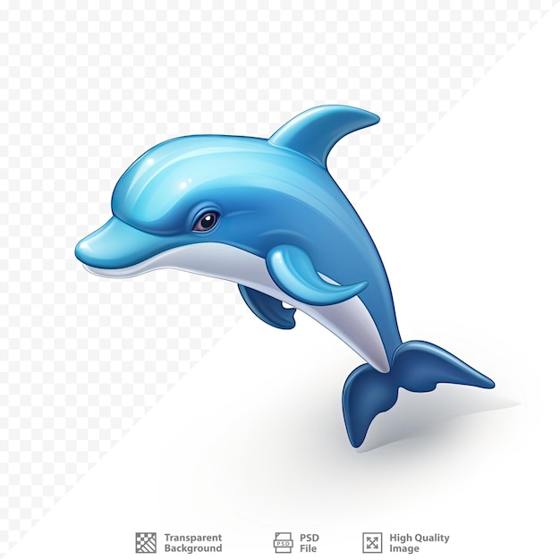 PSD un dauphin bleu avec les mots 