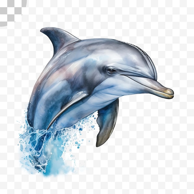 PSD dauphin png aquarelle