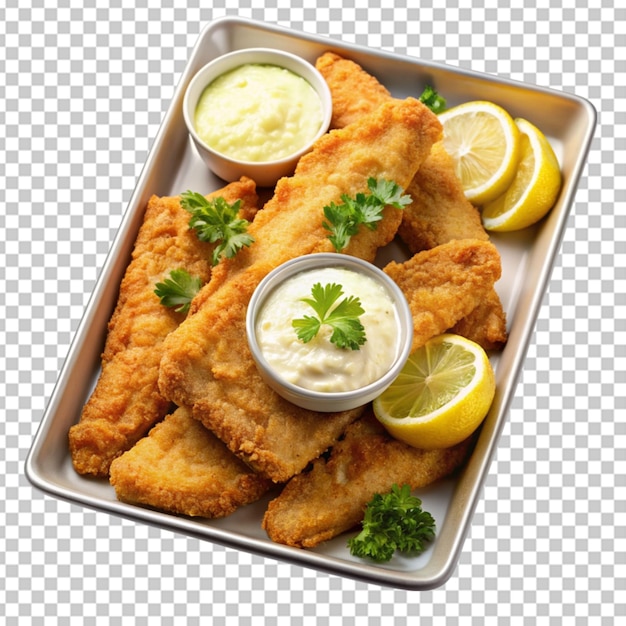 PSD de filetes de peixe fritos e crocantes