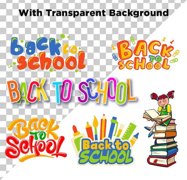 De volta à escola Icon Elements Foto PNG PSD Fundo transparente