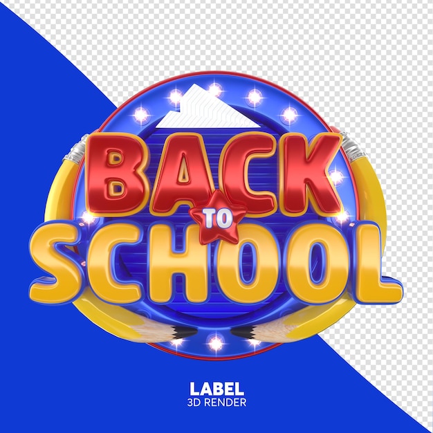 De volta à escola renderização 3D para composição