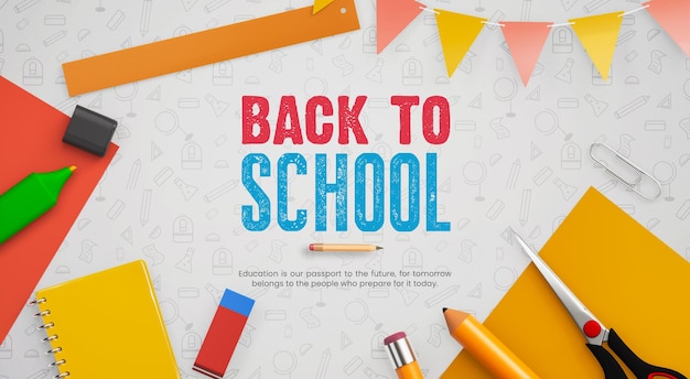 De volta ao modelo de design de banner da escola