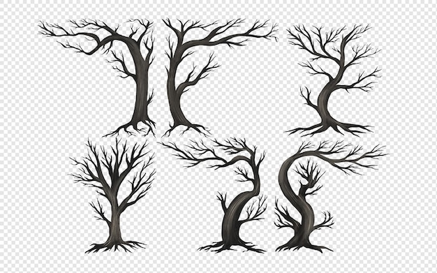 Dead Tree Halloween Spooky Clipart Illustration