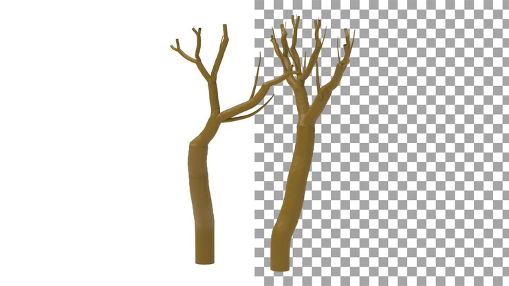 PSD dead tree without shadow 3d render
