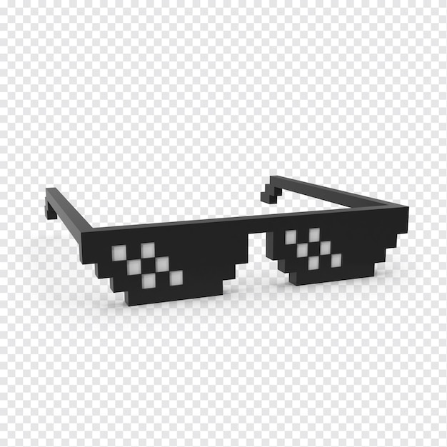 Deal it brille 3d-winkel von seite satt schwarz transparent