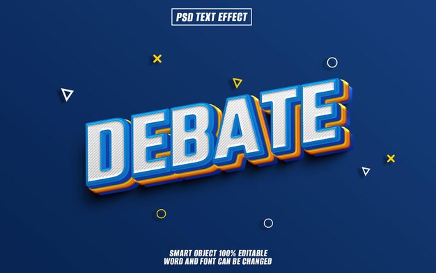Debatte-Text-Effekt Schriftart bearbeitbare Typographie 3D-Text