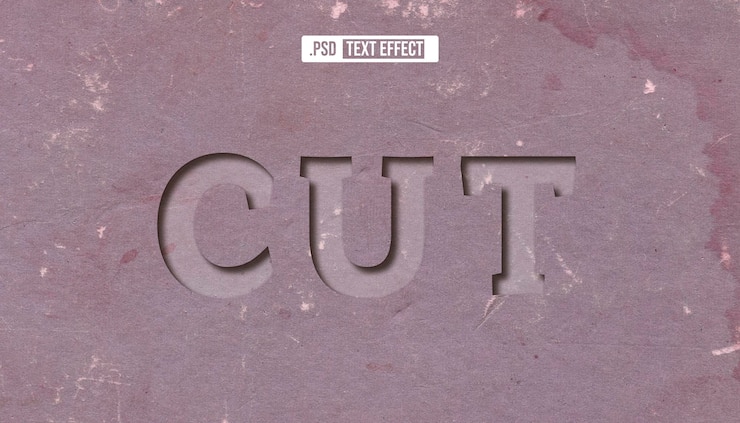 PSD deboss-text-effekt bearbeitbare vorlage papiertext-stil-effect