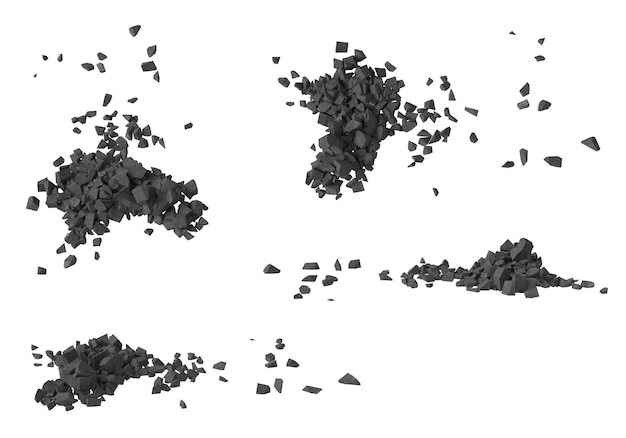 Débris De Roche Isolé Fond Transparent Rendu 3d