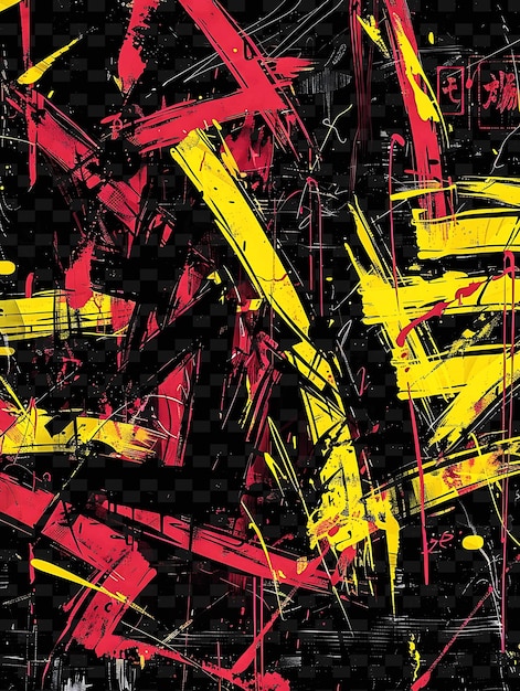 PSD decalque de cinta de neón png con caracteres kanji japoneses y graffiti decorativo de forma creativa de neón y2k