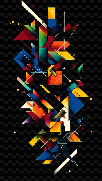 PSD decalque de fita png cubist com desenhos fragmentados e angulares cubis creative neon y2k shape decorativet