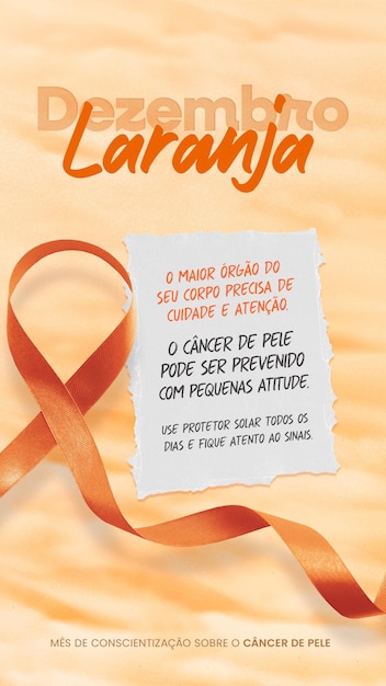 DECEMBRO LARANJA MES DE COMBATE AO CANCER DE PELE DECEMBER MES ORANGE per combattere il cancro della pelle