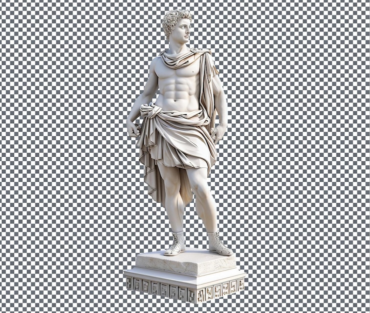 PSD decente statua greca antica isolata su uno sfondo trasparente