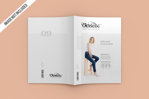 Deckblatt- und backcover-magazinmodell von oben