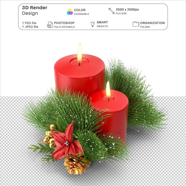 PSD déco de noël modélisation 3d fichier psd