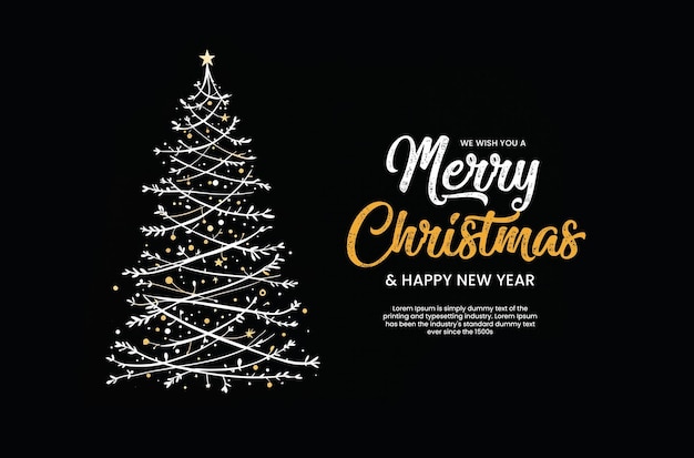 Décor de bannière d'affiche vectorielle pour les fêtes de Noël et du Nouvel An