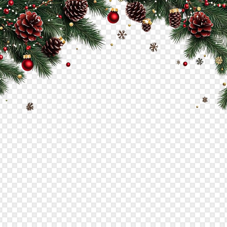 PSD décor de noël élégant isolé sur un fond transparent
