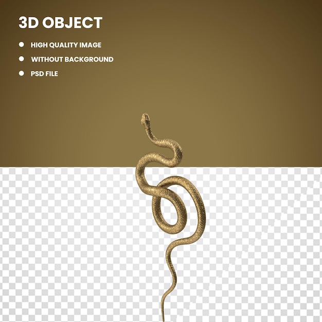 PSD décor de serpent en or