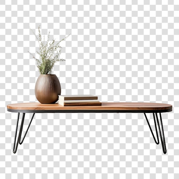 Décor de table à café en bois minimaliste de PNG