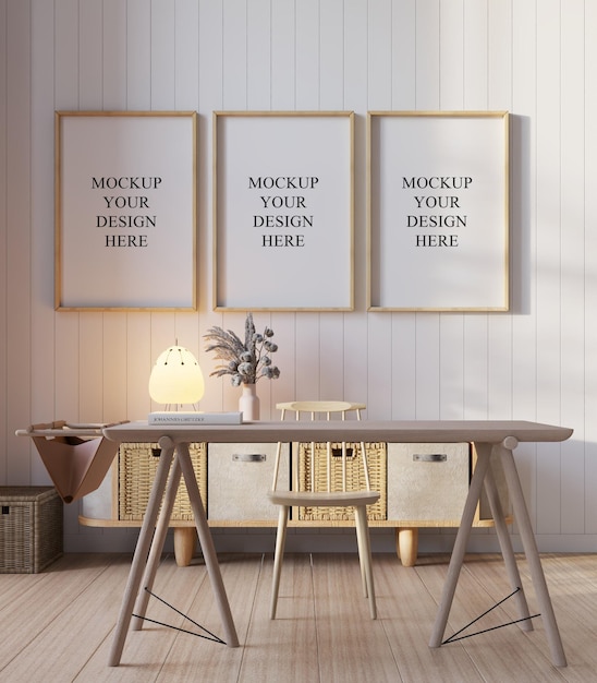 Decoração aconchegante e minimalista de escritório