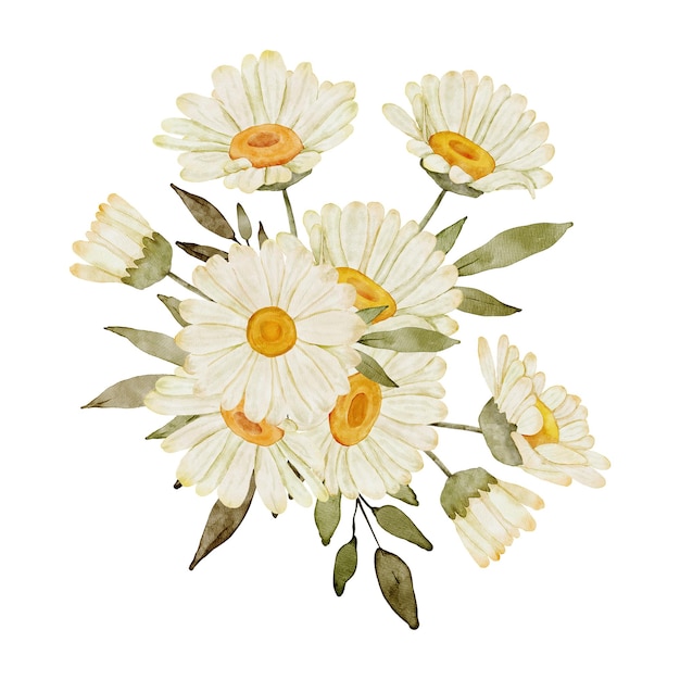 Decoração Arranjo Floral Margarida Aquarela