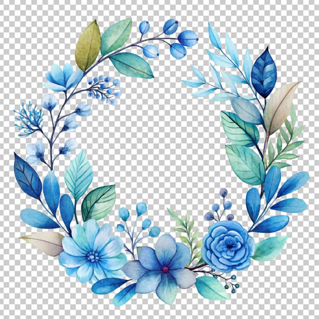 Decoração de buquê de moldura redonda floral em aquarela