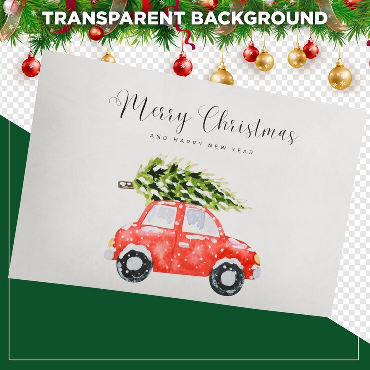 PSD decoração de cartão de natal em 3d com fundo transparente