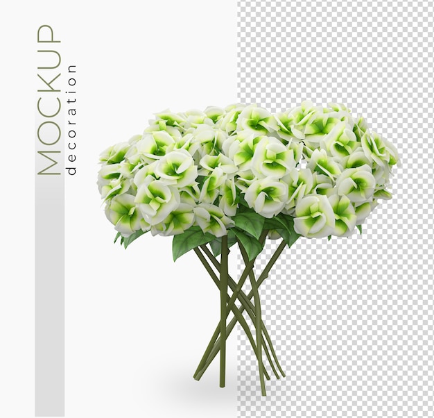 Decoração de flores de flores em renderização 3D