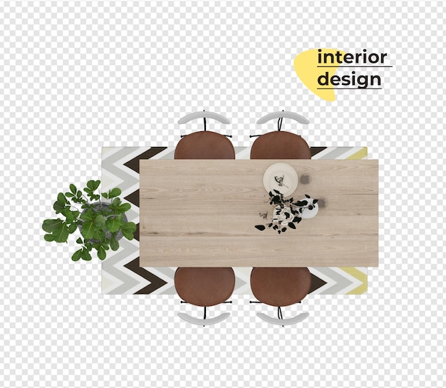 PSD decoração de interiores em design de renderização 3d