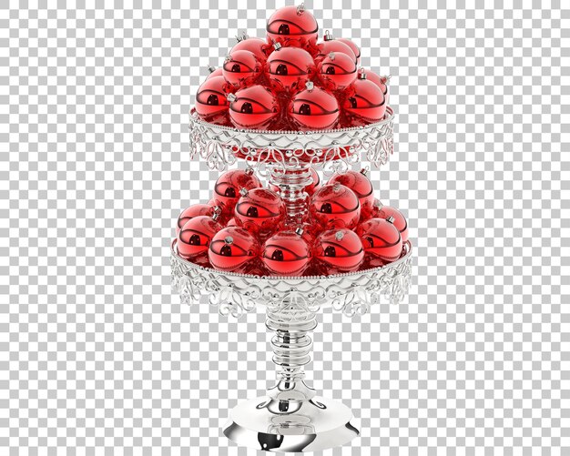 Decoração de mesa de natal em fundo transparente. renderização 3d - ilustração