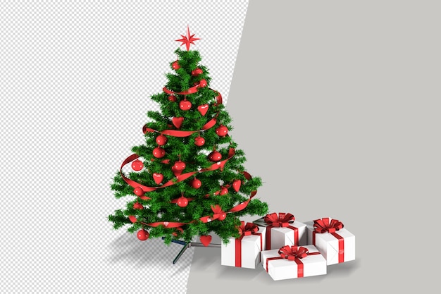 Decoração de Natal em 3d renderizada isolada