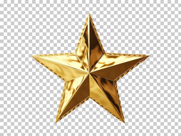 PSD decoração de natal estrela dourada isolada em fundo transparente png psd