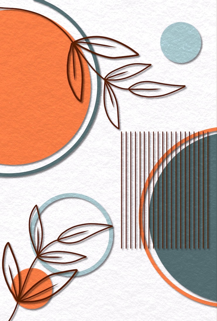 PSD decoração de parede com estilo minimalista e pintura abstrata aquarela estilo de pintura digital