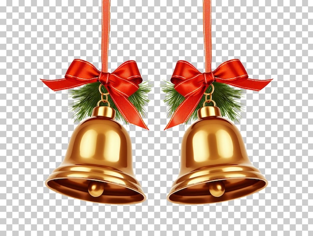 PSD decoração de sinos de natal isolada em fundo transparente png psd